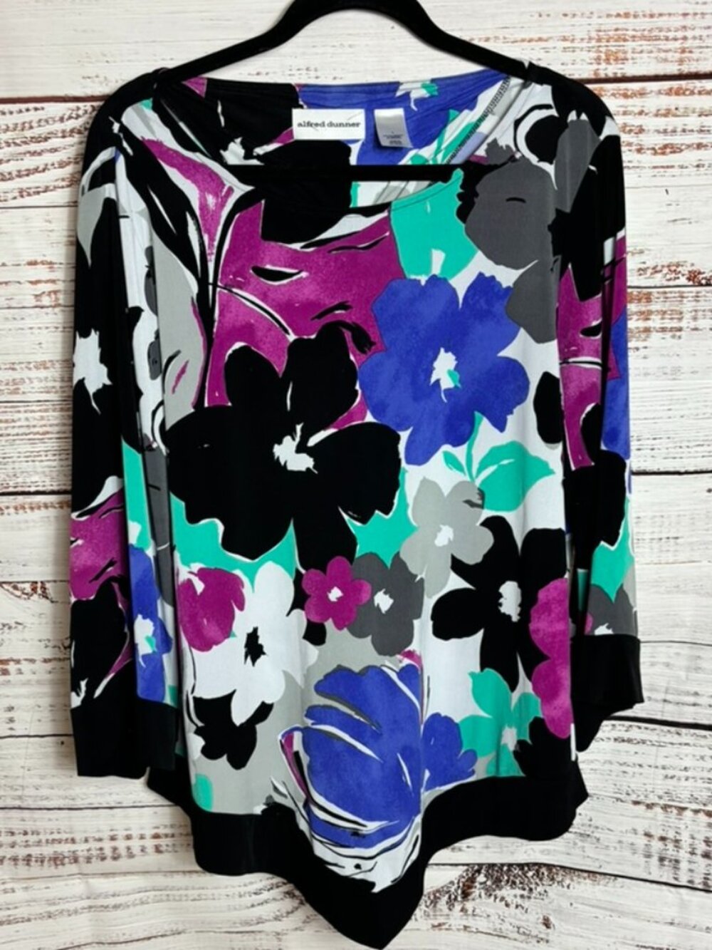 Alfred Dunner women’s 3/4 sleeve blouse floral pattern size L